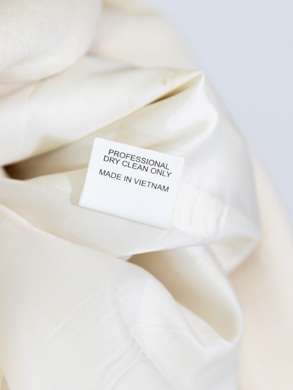 Oscar De La Renta Wool Blend Felt High Collar Pea Coat Jacket Button Up White L - Picture 3 of 4